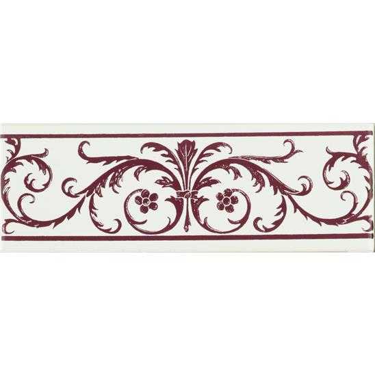 Acanthus Burgundy On Brilliant White