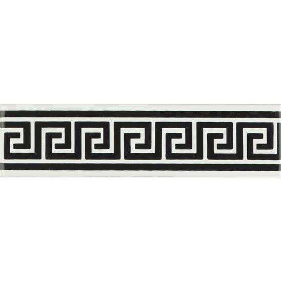 Greek Key Jet Black On Brilliant White