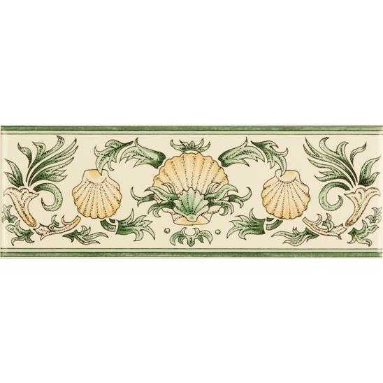 Scallop Shells Green And Buff On County White